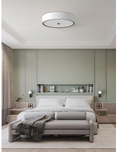 Lampa sufitowa Zalindro Cromo 74 - Nowoczesna lampa z tkaninowym kloszem i chromowanym wykończeniem do eleganckich wnętrz 2