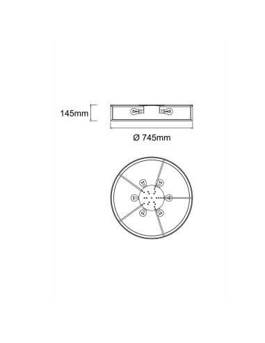 Lampa sufitowa klasyczna ZALINDRO NERO 74, beżowo-czarna, 6xE27, elegancka do salonu i sypialni.