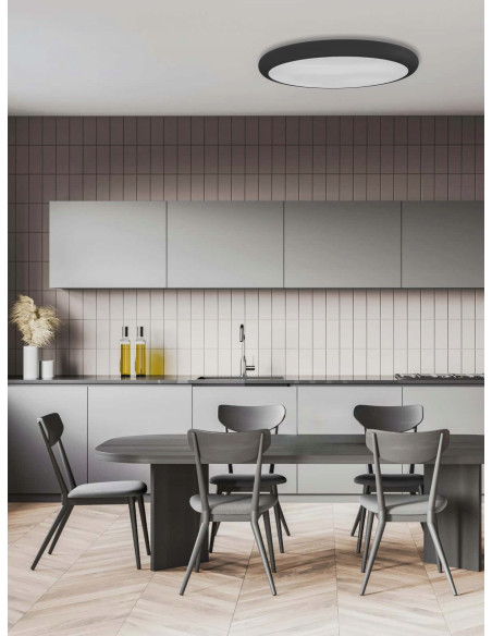 Lampa sufitowa PIATTO 80 taupe – nowoczesne oświetlenie LED regulowane do kuchni, jadalni i biura