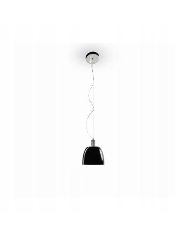 Lampa sufitowa Porto I Nero - nowoczesny metalowy klosz z regulacją, czarny połysk, 117 cm, idealna do wnętrz