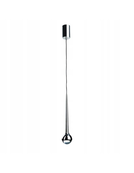 Lampa sufitowa LED Cappi Cromo 5W w srebrnej, nowoczesnej formie – regulowana wysokość do 150 cm, idealna do kuchni i lobby