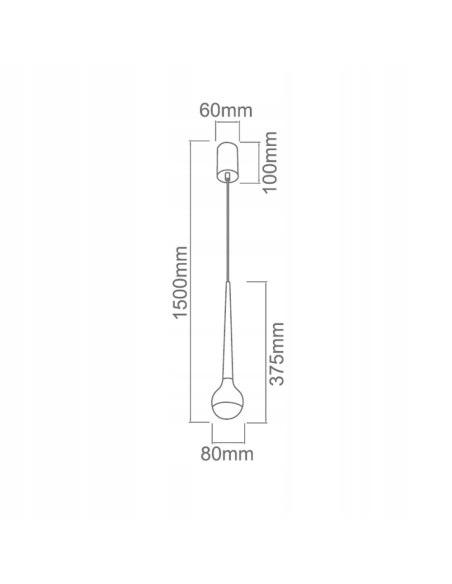 Lampa sufitowa LED Cappi Cromo 5W w srebrnej, nowoczesnej formie – regulowana wysokość do 150 cm, idealna do kuchni i lobby