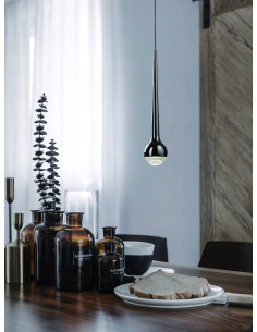 Lampa wisząca Cappi Nero - minimalistyczny styl, regulowana wysokość, idealna do biura i salonu, zintegrowane LED. 2