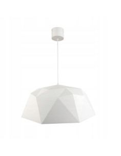Żyrandol Skandynawski Iseo Bianco S - Elegancki Klosz Stożkowy LED do Biura i Domu, 40 cm, Orlicki Design