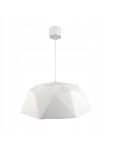 Żyrandol Skandynawski Iseo Bianco S - Elegancki Klosz Stożkowy LED do Biura i Domu, 40 cm, Orlicki Design
