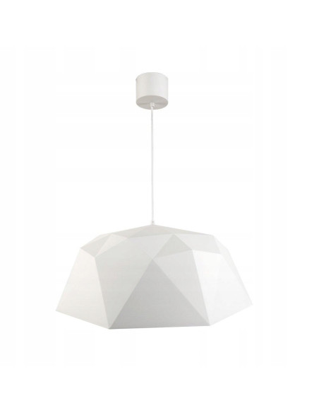 Żyrandol Skandynawski Iseo Bianco S - Elegancki Klosz Stożkowy LED do Biura i Domu, 40 cm, Orlicki Design