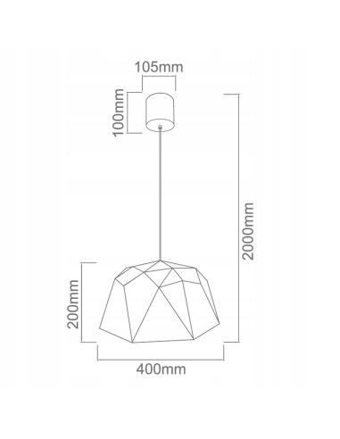 Żyrandol Skandynawski Iseo Bianco S - Elegancki Klosz Stożkowy LED do Biura i Domu, 40 cm, Orlicki Design