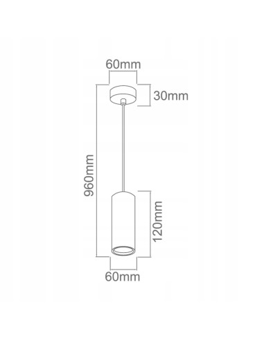 Lampa wisząca Kika S 120 czarna cylindryczna, elegancki design z aluminium do jadalni i kuchni - Orlicki Design