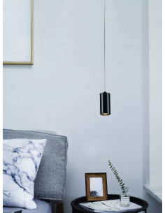 Lampa wisząca Kika S 85 - elegancka cylindryczna lampka sufitowa w czarnym chromie do nowoczesnych wnętrz. 2