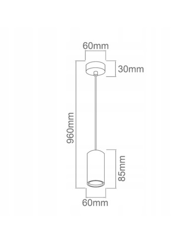 Lampa wisząca Kika S 85 - elegancka cylindryczna lampka sufitowa w czarnym chromie do nowoczesnych wnętrz.