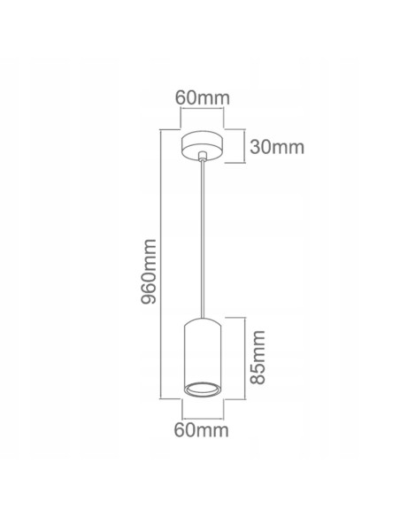 Lampa wisząca Kika S 85 - elegancka cylindryczna lampka sufitowa w czarnym chromie do nowoczesnych wnętrz.