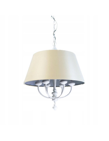 Lampa żyrandol TOMBA BIANCO ecru - elegancka metalowa lampa do salonu, jadalni, sypialni i innych pomieszczeń.