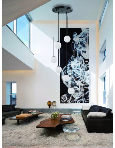 Lampa Wisząca Ota I - Nowoczesny Akcent Dekoracyjny do Salonu i Biura w Czarno-Białej Kontrze