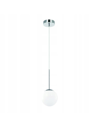 Lampa wisząca Bao I Cromo IP44 z mlecznym kloszem, elegancka do jadalni, salonu i łazienki, 1 punkt G9