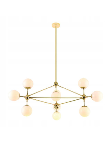 Żyrandol Bao Gold - nowoczesna lampa sufitowa w stylu industrialnym, 10 źródeł światła, elegancka konstrukcja z miedzi