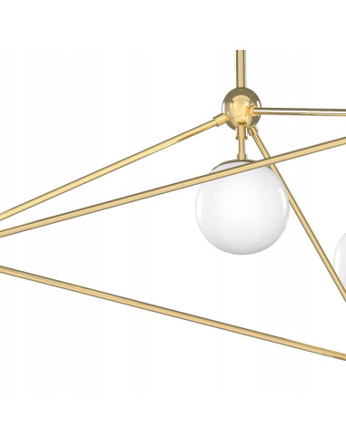 Żyrandol Bao Gold - nowoczesna lampa sufitowa w stylu industrialnym, 10 źródeł światła, elegancka konstrukcja z miedzi