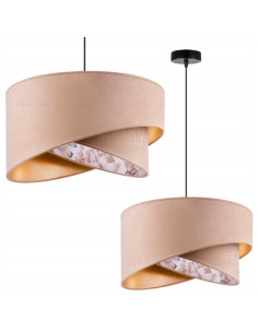 Lampa wisząca MEDIOLAN w beżowej tkaninie z kwiecistym motywem - elegancki detal do każdego wnętrza 2
