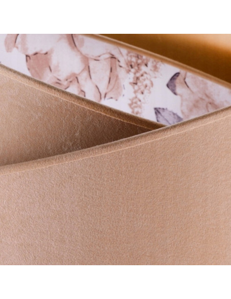 Lampa wisząca MEDIOLAN w beżowej tkaninie z kwiecistym motywem - elegancki detal do każdego wnętrza