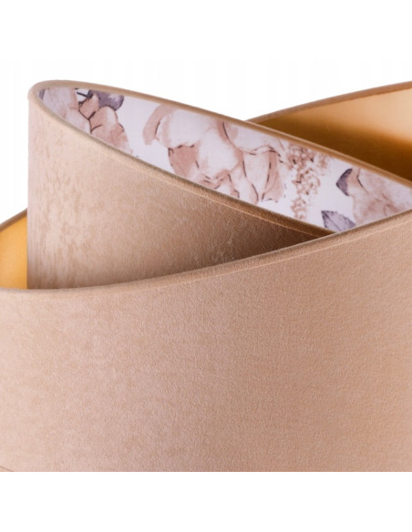 Lampa wisząca MEDIOLAN w beżowej tkaninie z kwiecistym motywem - elegancki detal do każdego wnętrza