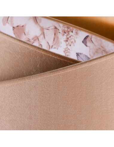 Lampa wisząca MEDIOLAN w beżowej tkaninie z kwiecistym motywem - elegancki detal do każdego wnętrza