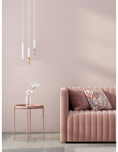 Lampa wisząca Slimi S w Białym i Różowym Złocie - Elegancka i Nowoczesna do Minimalistycznych Wnętrz