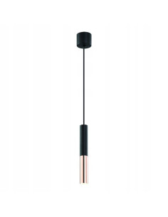 Nowoczesna lampa wisząca Slimi S Nero w różowym złocie - elegancki design do każdego wnętrza