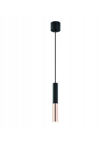 Nowoczesna lampa wisząca Slimi S Nero w różowym złocie - elegancki design do każdego wnętrza
