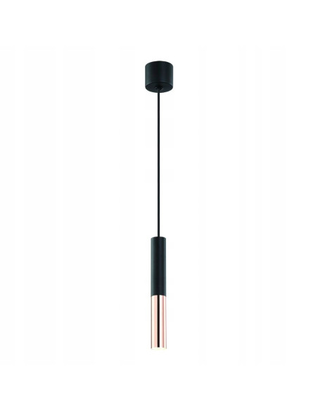 Nowoczesna lampa wisząca Slimi S Nero w różowym złocie - elegancki design do każdego wnętrza