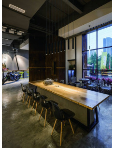 Nowoczesna lampa wisząca Slimi S Nero w różowym złocie - elegancki design do każdego wnętrza 2