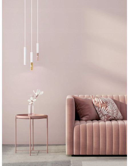 Lampa Wisząca Slimi S Bianco/Złota - Nowoczesny Akcent Glamour do Wnętrz