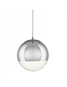 Lampa wisząca kulista FLASH 30 cm, srebrna, do jadalni i biura, energooszczędna, gwint E27, elegancka design. 2