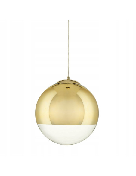 Lampa wisząca FLASH 20cm w kolorze złotym, nowoczesny design z kryształowym kloszem E27 do biura i wnętrz.