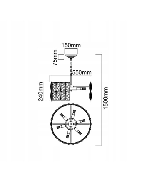 Lampa wisząca Intero Gold S z kryształami - elegancki żyrandol do jadalni i salonu