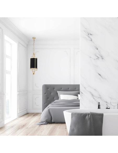 Lampa wisząca Lunga Gold Nero - nowoczesny czarny design z luksusowymi złotymi akcentami do eleganckich wnętrz.