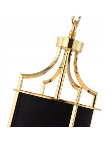 Lampa wisząca Lunga Gold Nero - nowoczesny czarny design z luksusowymi złotymi akcentami do eleganckich wnętrz.