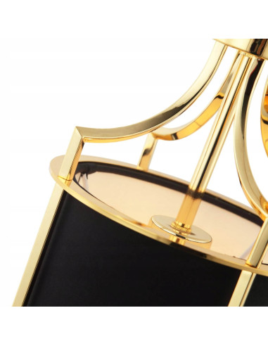 Lampa wisząca Lunga Gold Nero - nowoczesny czarny design z luksusowymi złotymi akcentami do eleganckich wnętrz.