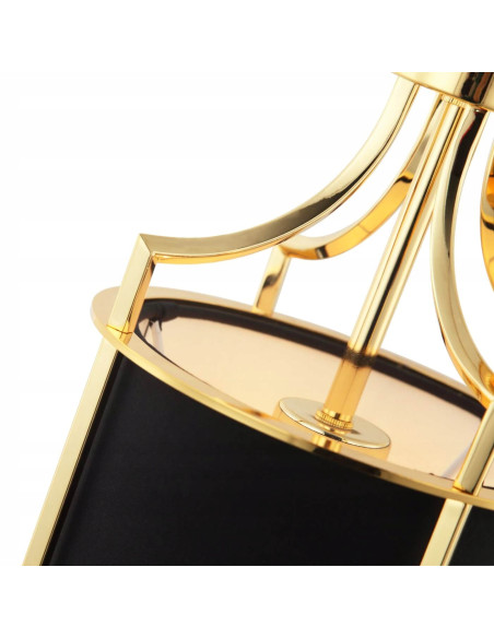 Lampa wisząca Lunga Gold Nero - nowoczesny czarny design z luksusowymi złotymi akcentami do eleganckich wnętrz.
