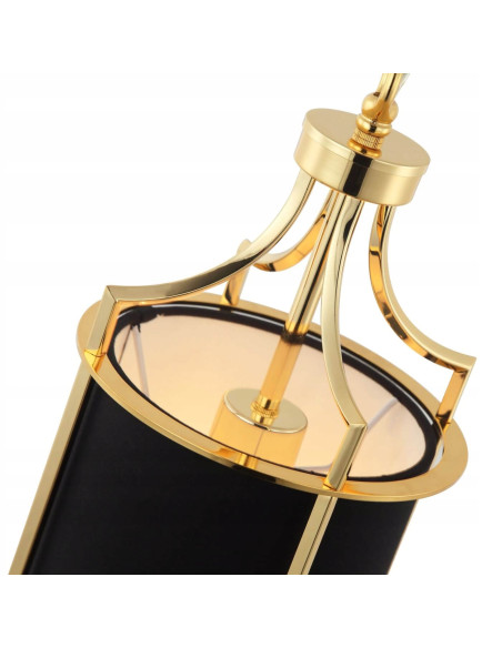 Lampa wisząca Lunga Gold Nero - nowoczesny czarny design z luksusowymi złotymi akcentami do eleganckich wnętrz.