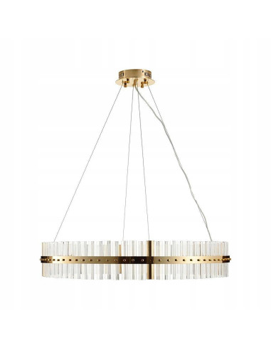 Lampa wisząca AURA LED w złotym wykończeniu z kryształami – nowoczesny design i elegancja do każdego wnętrza