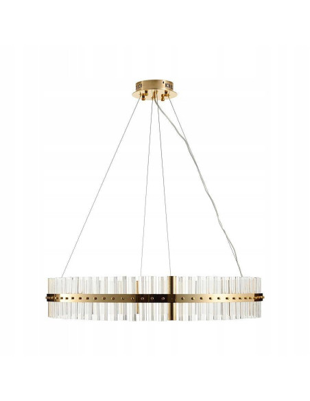 Lampa wisząca AURA LED w złotym wykończeniu z kryształami – nowoczesny design i elegancja do każdego wnętrza