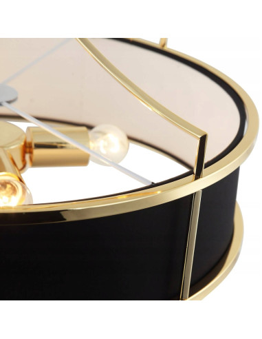 Żyrandol Stanza Gold/Nero S – elegancka lampa sufitowa z 3 źródłami światła E27 w klasycznym stylu do biura i kuchni