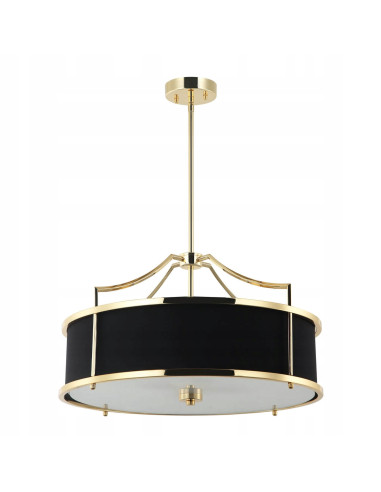 Nowoczesny żyrandol Stanza Gold/Nero M - elegancka lampa wisząca w czerni i złocie do biura i wnętrz loftowych