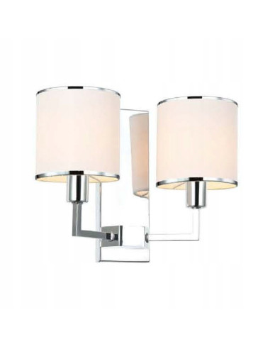 Kinkiet Casa Cromo Parette z tkaninowym abażurem – eleganckie oświetlenie do salonu i sypialni