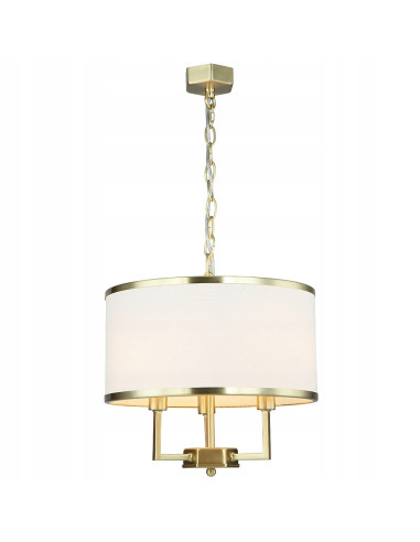 Żyrandol Casa Gold Elegance z beżowym kloszem – luksusowa lampa do eleganckich wnętrz