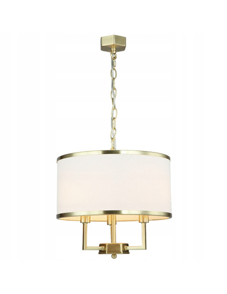 Żyrandol Casa Gold Elegance z beżowym kloszem – luksusowa lampa do eleganckich wnętrz