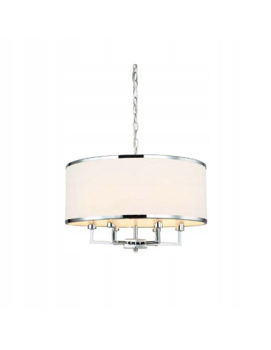 Lampa sufitowa Casa Cromo M - Elegancka, chromowana z tkaninowym kloszem, 6 punktów światła do nowoczesnych wnętrz