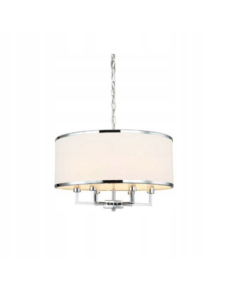 Lampa sufitowa Casa Cromo M - Elegancka, chromowana z tkaninowym kloszem, 6 punktów światła do nowoczesnych wnętrz