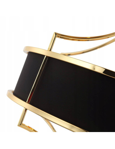 Elegancka lampa wisząca Stesso Gold Nero M, 4x E27, klasyczne oświetlenie do salonu i jadalni, czarno-złota.