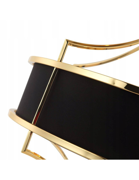 Elegancka lampa wisząca Stesso Gold Nero M, 4x E27, klasyczne oświetlenie do salonu i jadalni, czarno-złota.
