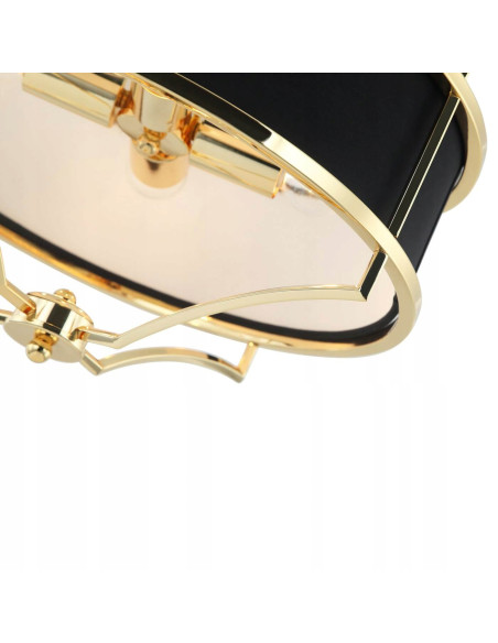Lampa Wisząca Stesso Gold Noir S- Elegancki Żyrandol do Jadalni, Salonu i Sypialni z Czarnym Kloszem i Złotą Ramą